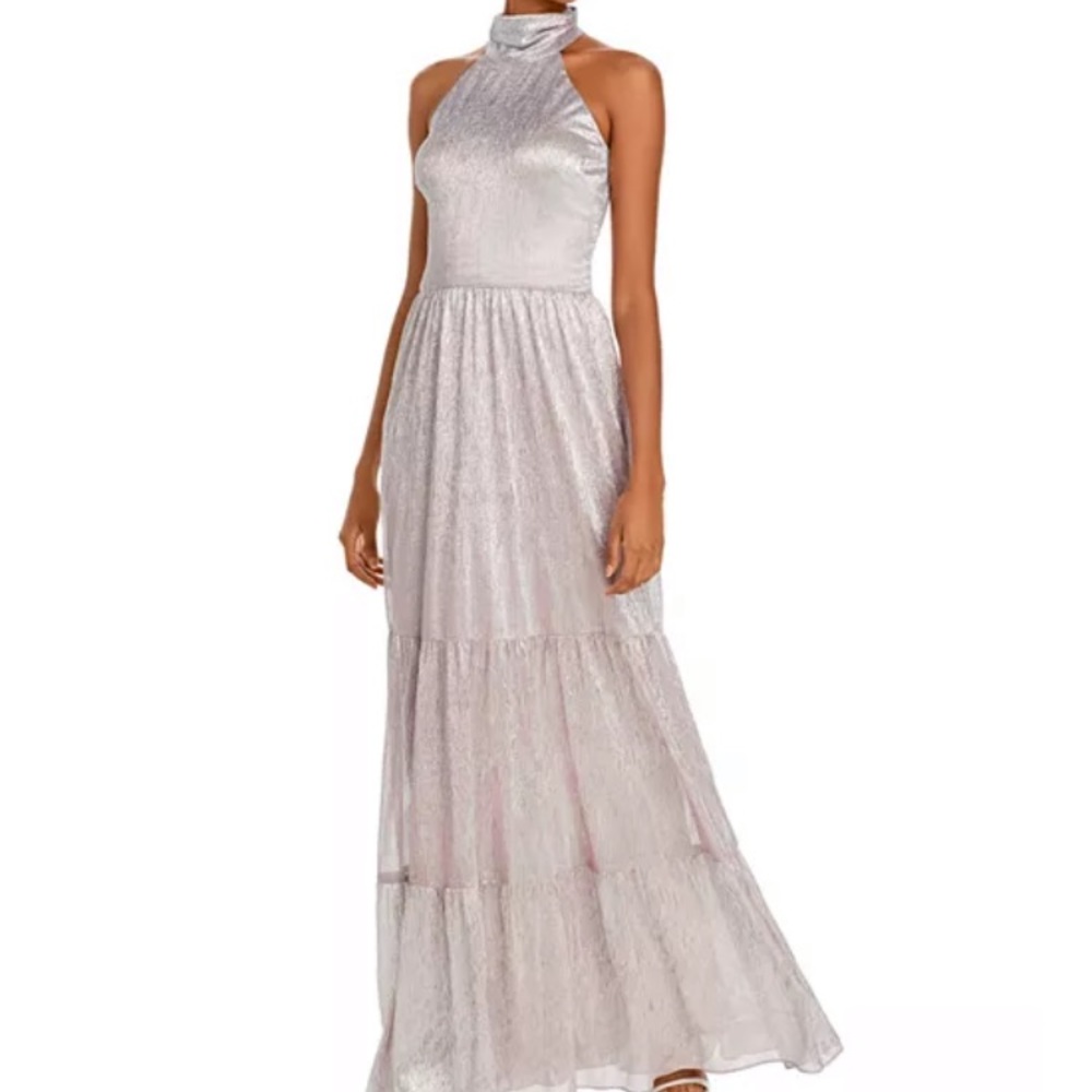 Aqua Tiered Metallic Gown - 100% Exclusive